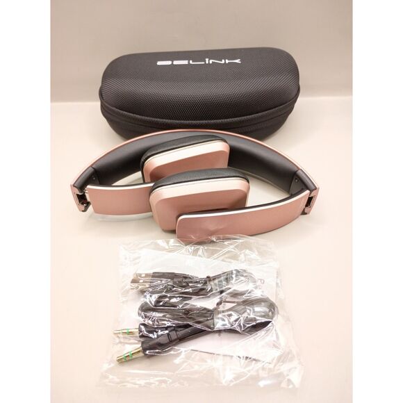 BeLink X Beat Wireless Foldable Headphones with Zip Case Rose Gold - Picture 1 of 16